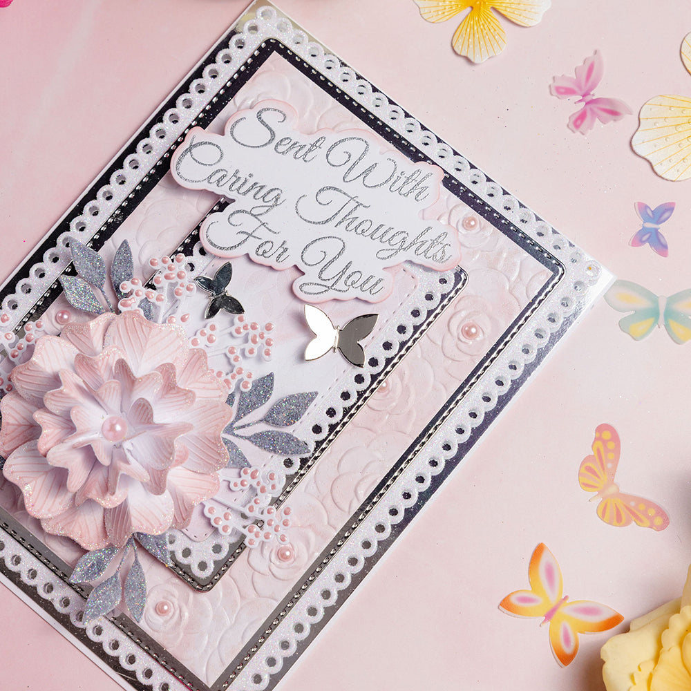 Chloe's Creative Cards Die & Stamp - Sentiment Sent with Caring Thoughts for You