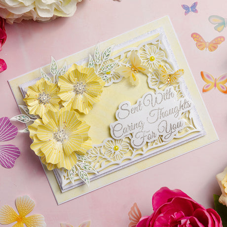 Chloe's Creative Cards Die & Stamp - Sentiment Sent with Caring Thoughts for You