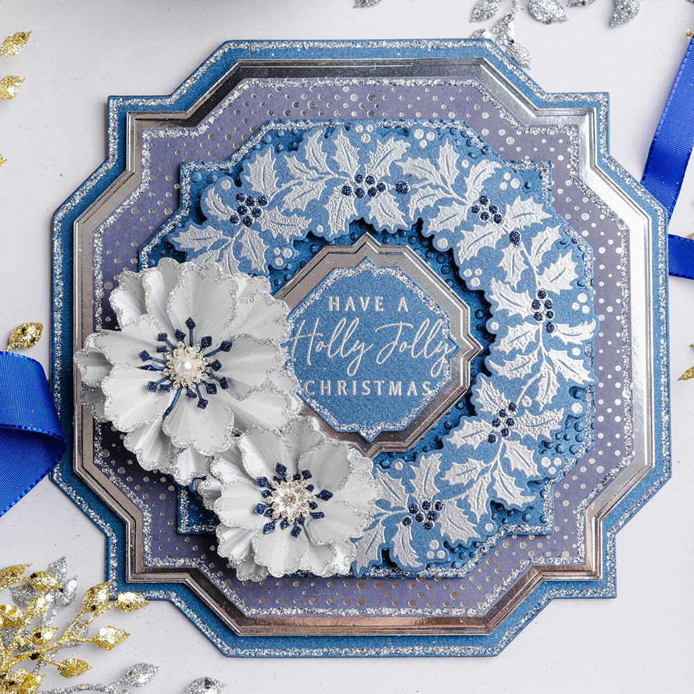 Chloe's Creative Cards Die & Stamp - Starlit Holly Wreath