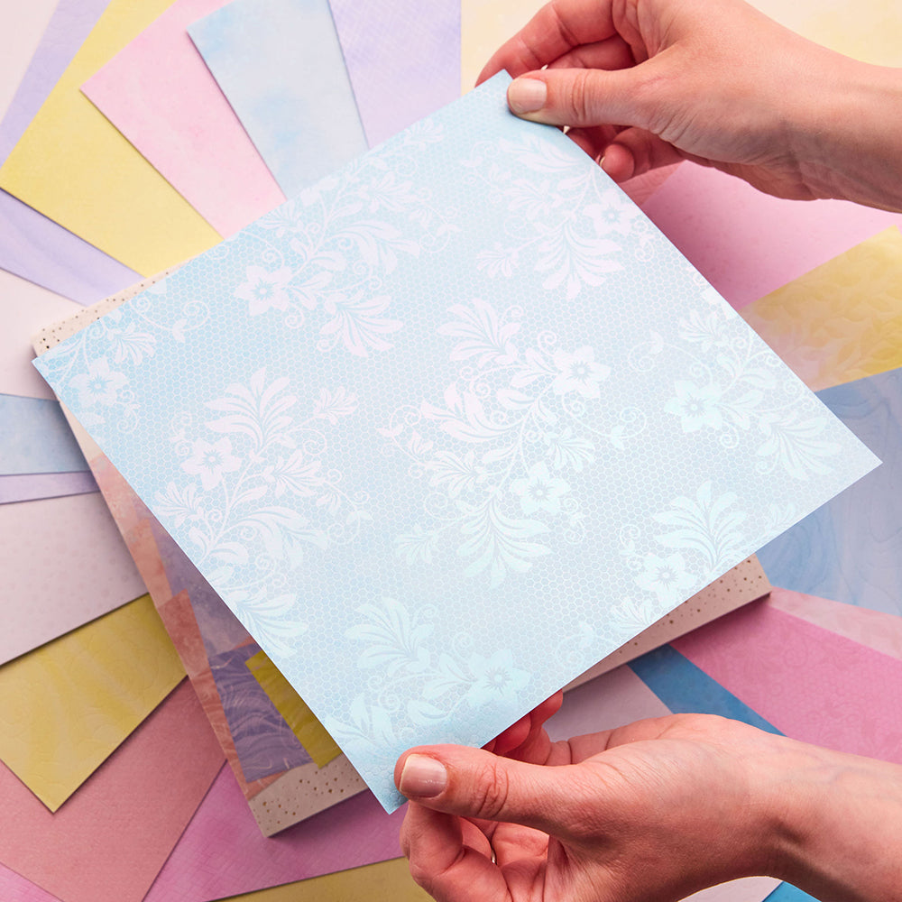 Chloe's Creative Cards Foiled Paper Pad (8 x 8) - Floral Lace