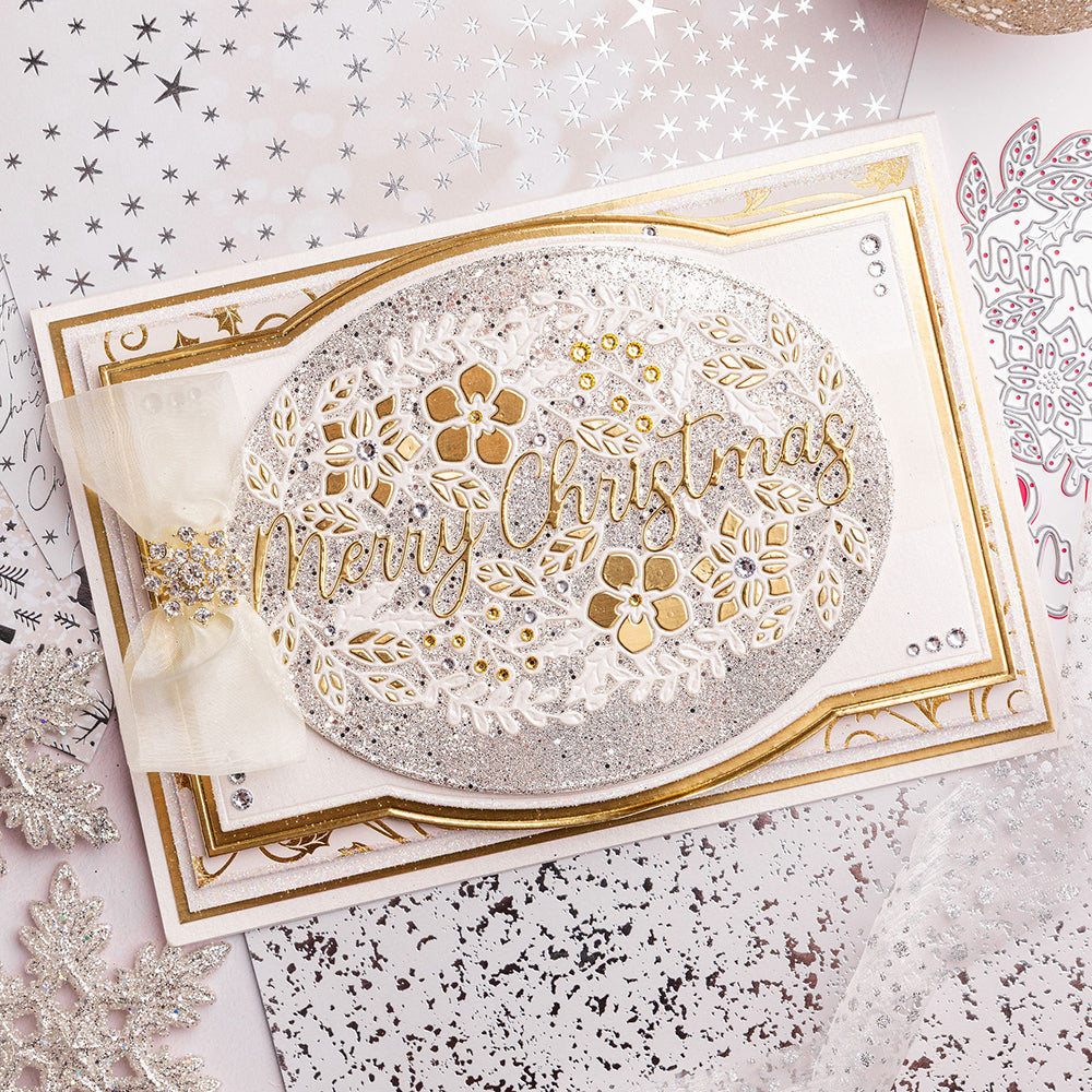 Chloe's Creative Cards Metal Die Set - Floral Merry Christmas