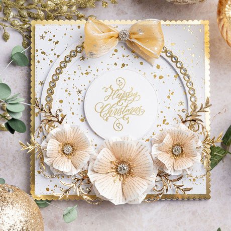 Chloe's Creative Cards Designer Printed Pearl Paper Pad (5x7) - Christmas Flowers