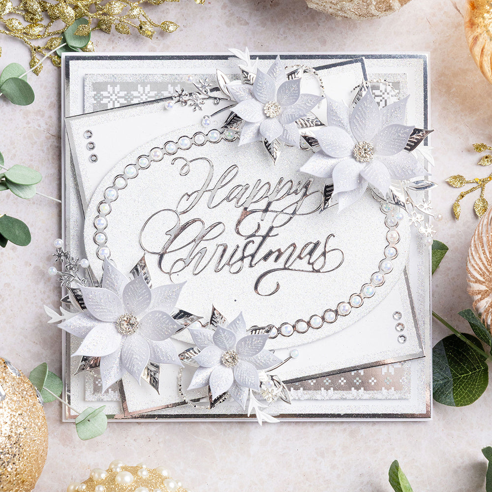 Chloe's Creative Cards Designer Printed Pearl Paper Pad (5x7) - Christmas Flowers