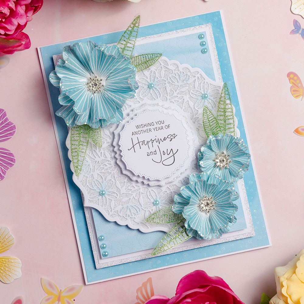 Chloe's Creative Cards Designer Printed Pearl Paper Pad (5x7) - Exquisite & Majestic Flowers