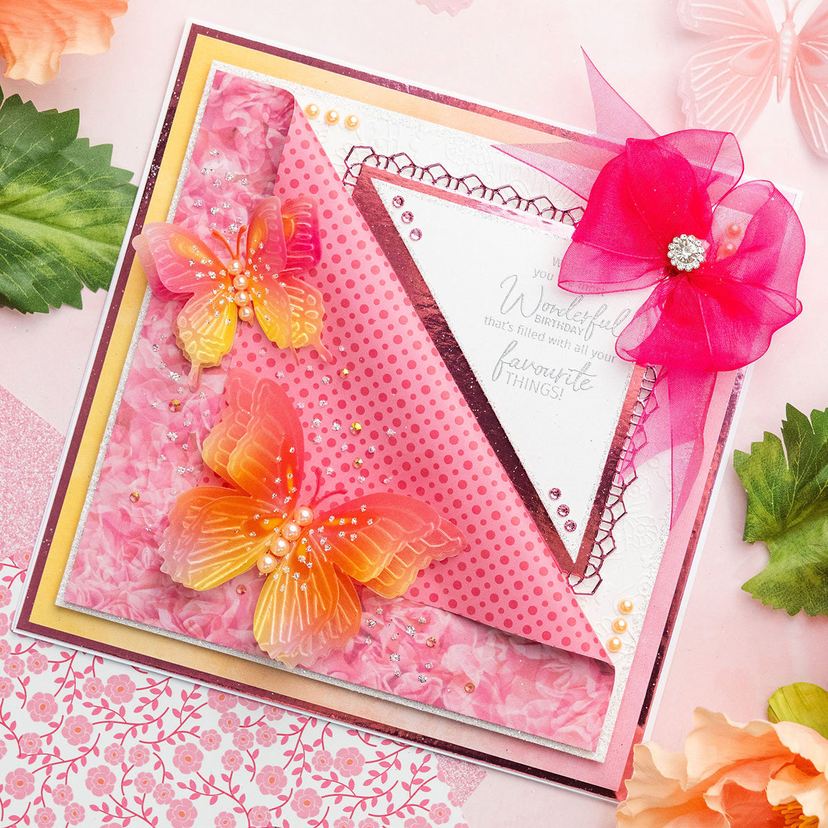 Chloe's Creative Cards Designer Printed Vellum Pad (5x7) - Delightful Butterfly Ombre