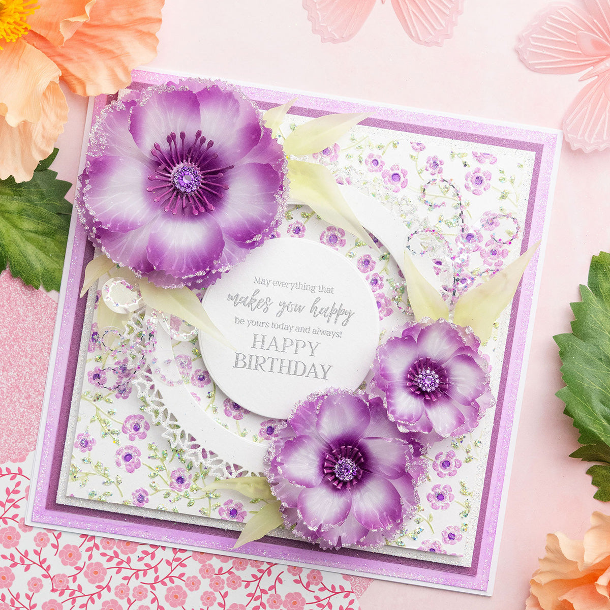 Chloe's Creative Cards Designer Printed Vellum Pad (5x7) - Pretty Peonies Ombre