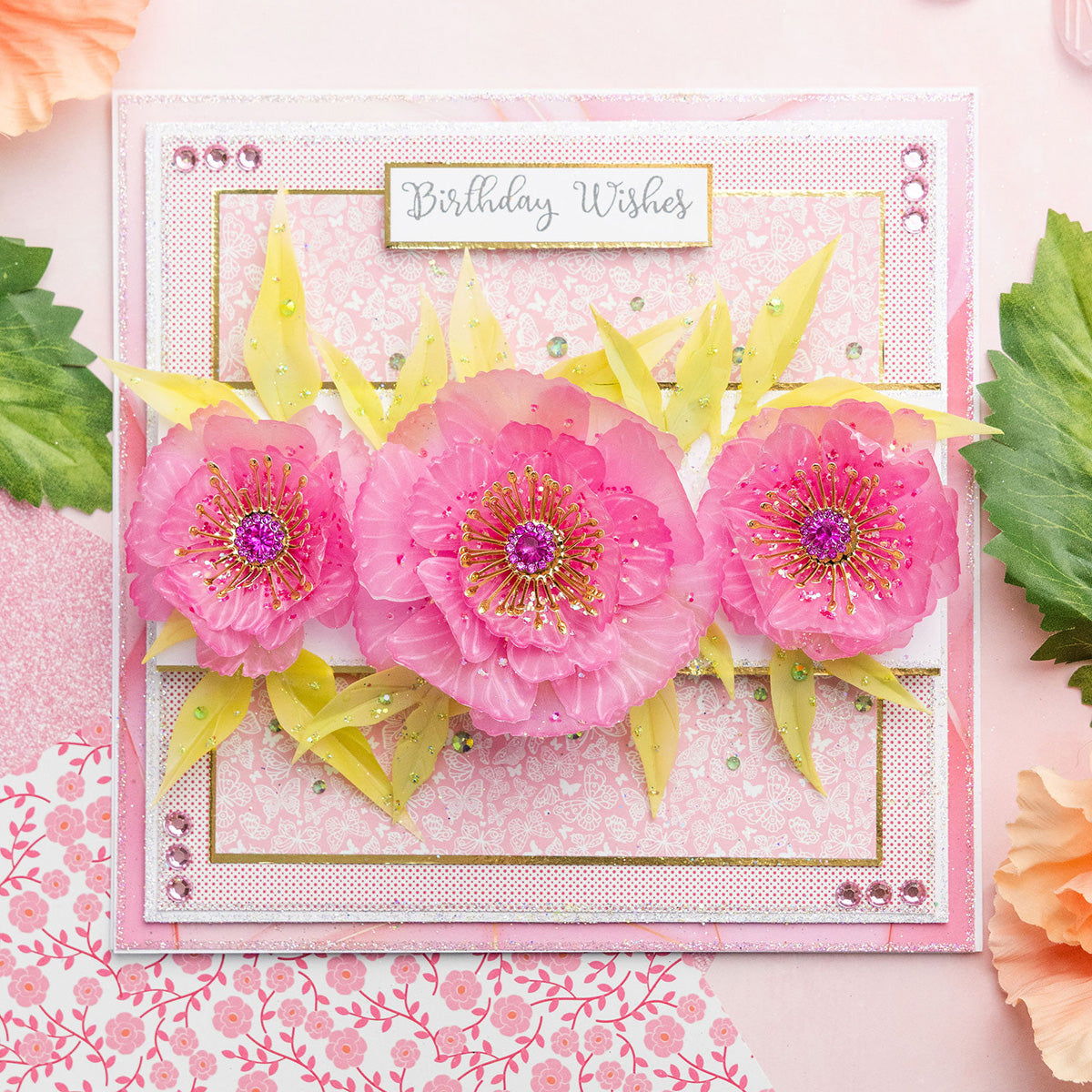 Chloe's Creative Cards Designer Printed Vellum Pad (5x7) - Pretty Peonies Ombre