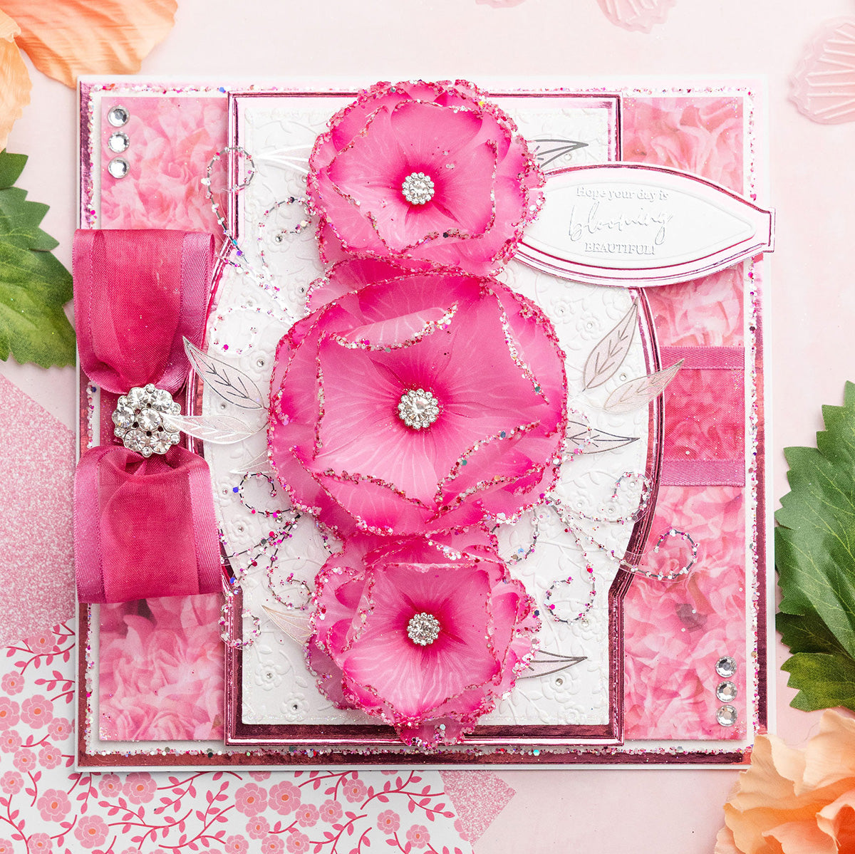 Chloe's Creative Cards Designer Printed Vellum Pad (5x7) - Pretty Peonies Ombre