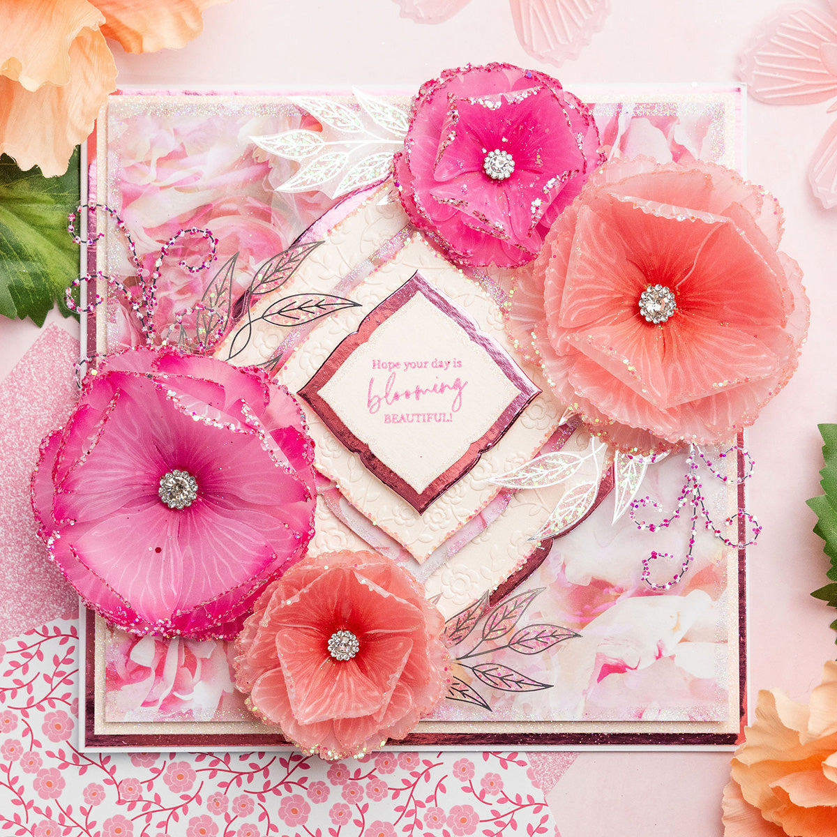 Chloe's Creative Cards Designer Printed Vellum Pad (5x7) - Pretty Peonies Ombre