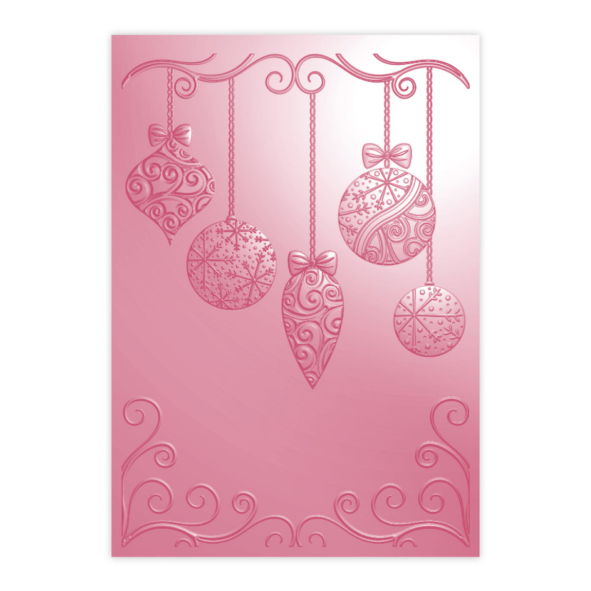 Chloe's Creative Cards 5x7 3D Embossing Folder & Metal Die Set - Hanging Baubles