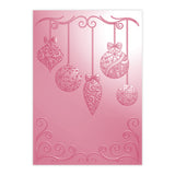 Chloe's Creative Cards 5x7 3D Embossing Folder & Metal Die Set - Hanging Baubles