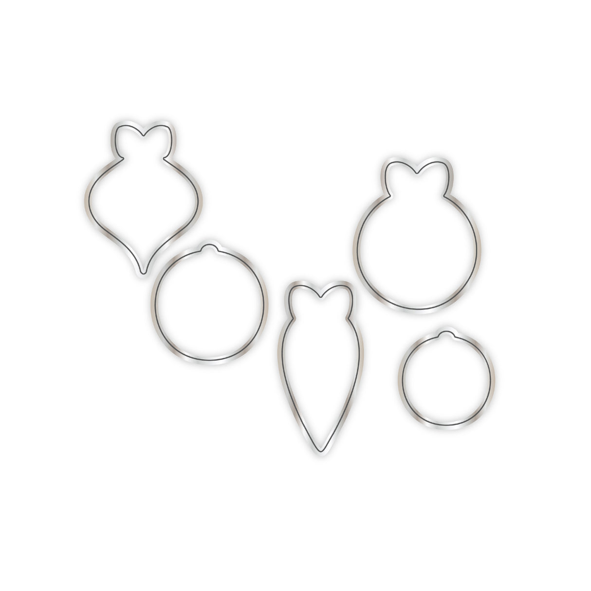 Chloe's Creative Cards 5x7 3D Embossing Folder & Metal Die Set - Hanging Baubles