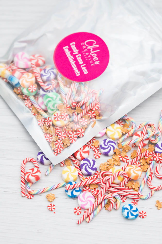 Chloes Creative Cards Clay Embellishment Mix - Candy Cane Lane