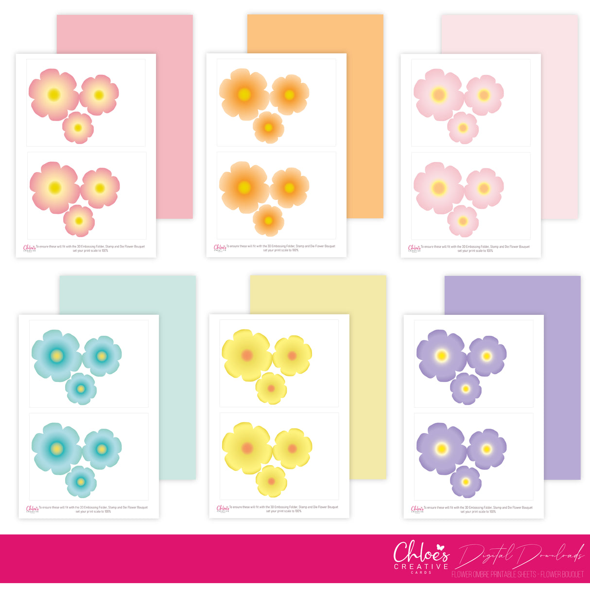 Digital Download - Flower Bouquet Printable Papers