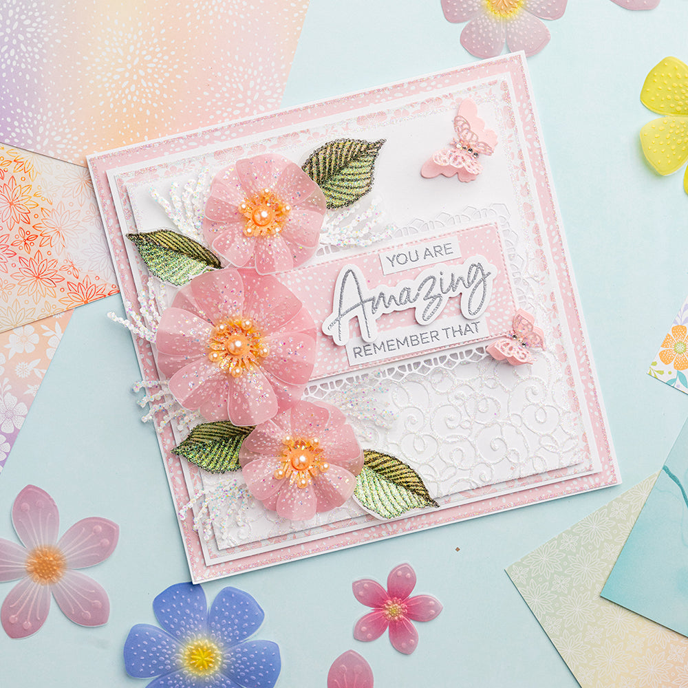 Chloe's Creative Cards 8x8 Trellis &amp; Swirl Prägefolder &amp; DL Stanzformen-Sets - ICH BRAUCHE ALLES