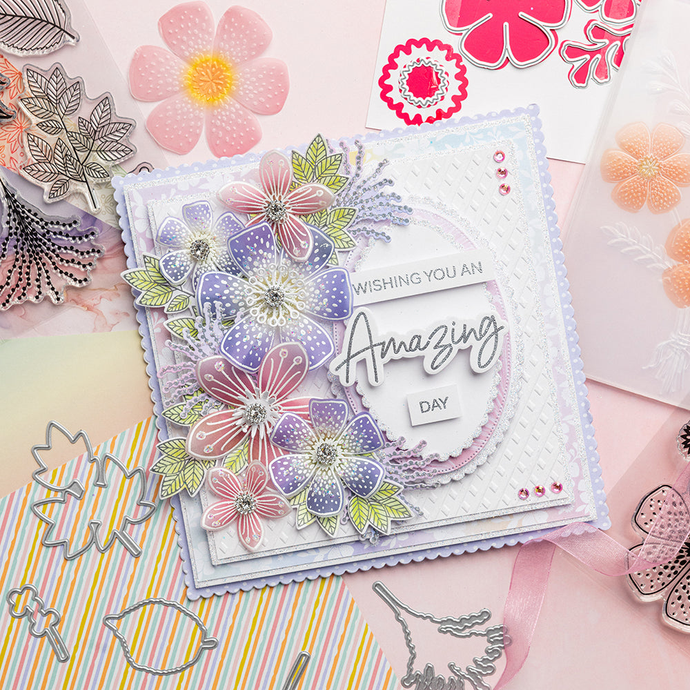 Chloe's Creative Cards 8x8 Trellis &amp; Swirl Prägefolder &amp; DL Stanzformen-Sets - ICH BRAUCHE ALLES