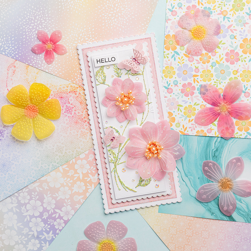 Chloe's Creative Cards 8x8 Trellis &amp; Swirl Prägefolder &amp; DL Stanzformen-Sets - ICH BRAUCHE ALLES