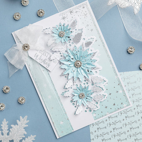 Ensemble de matrices en métal pour cartes créatives de Chloé - Poinsettias sur le bord