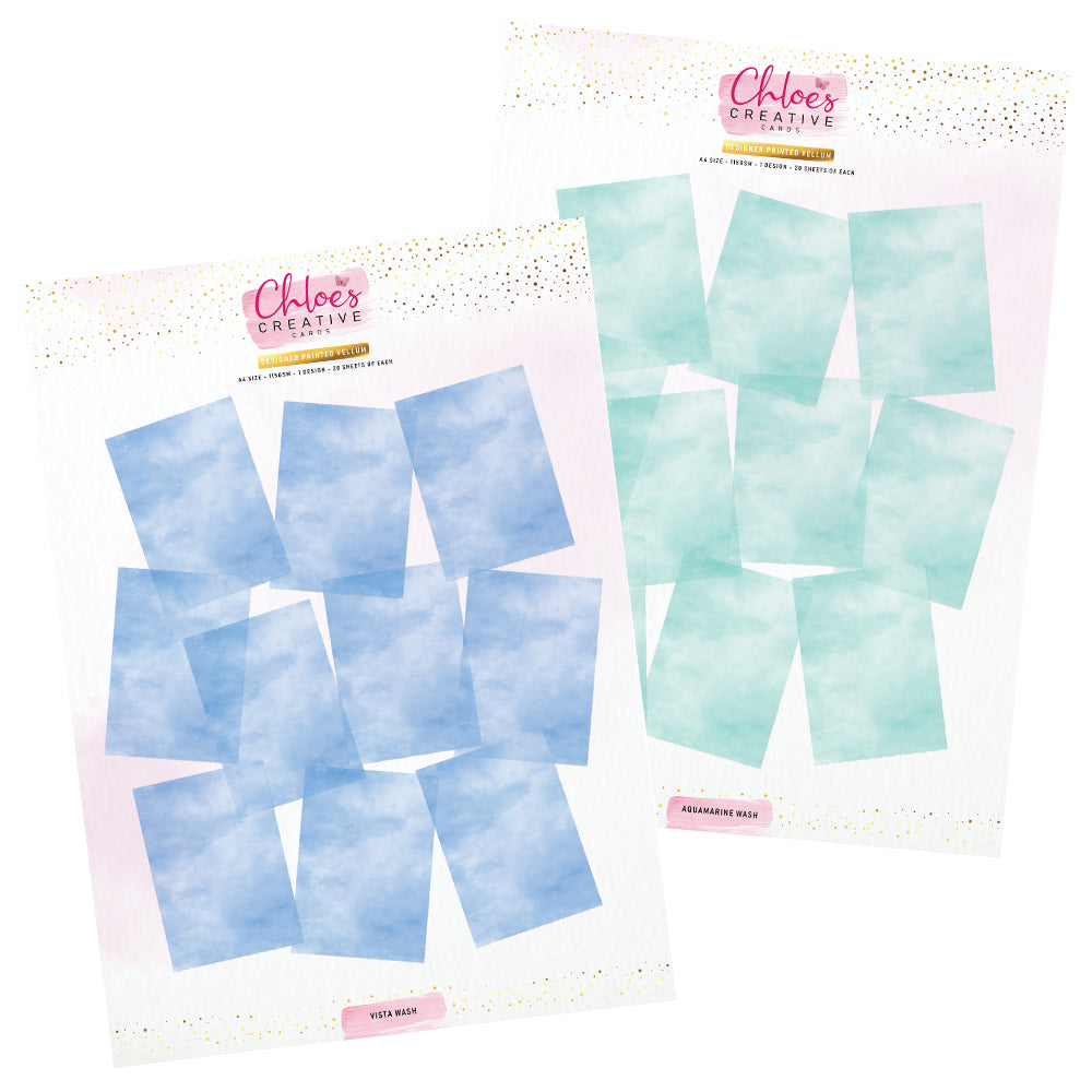 Chloes Creative Cards Designer Printed Vellum Aquamarine and Vista Bundle