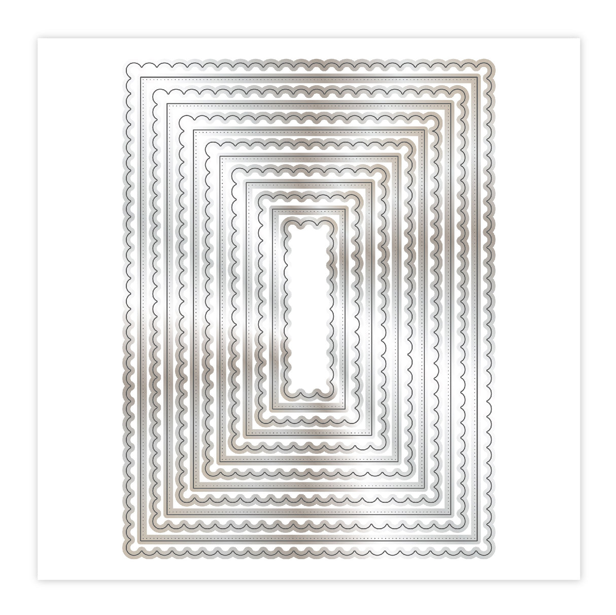 Chloes Creative Cards Metall-Stanzset – 8 x 8 Zoll gewellte und durchbrochene Rechtecke