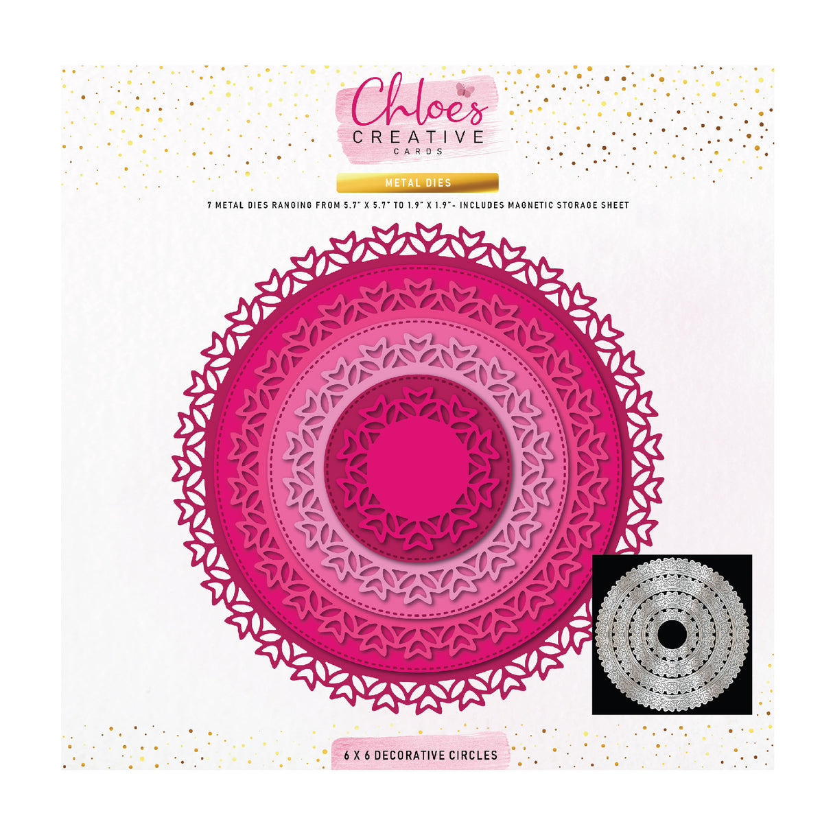 Ensemble de matrices en métal Chloes Creative Cards - Cercle décoratif 6x6