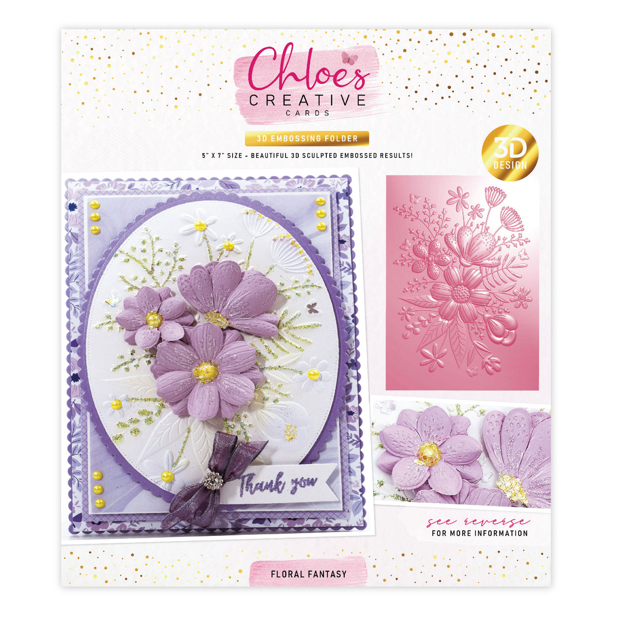 Dossier de gaufrage 3D Chloes Creative Cards 5x7 - Fantaisie florale