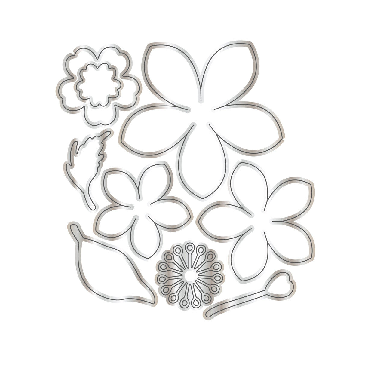 Chloe's Creative Cards 3D-Prägefolder, Stempel und Metall-Stanzset, 5 x 7 Zoll, Blumenwirbel