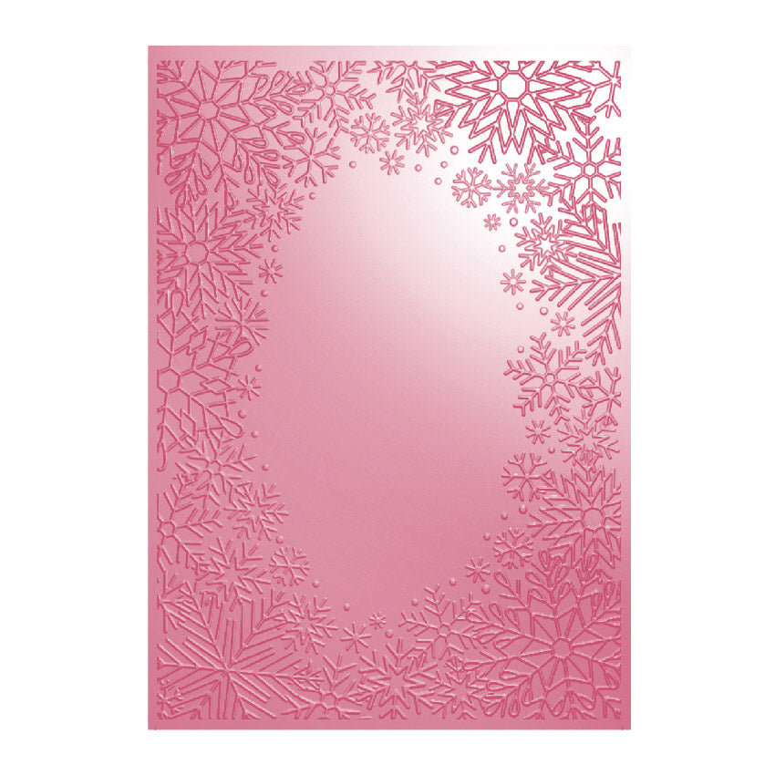 Dossier de gaufrage 3D 5x7 de Chloe's Creative Cards - Bordure de flocon de neige au pays des merveilles hivernales