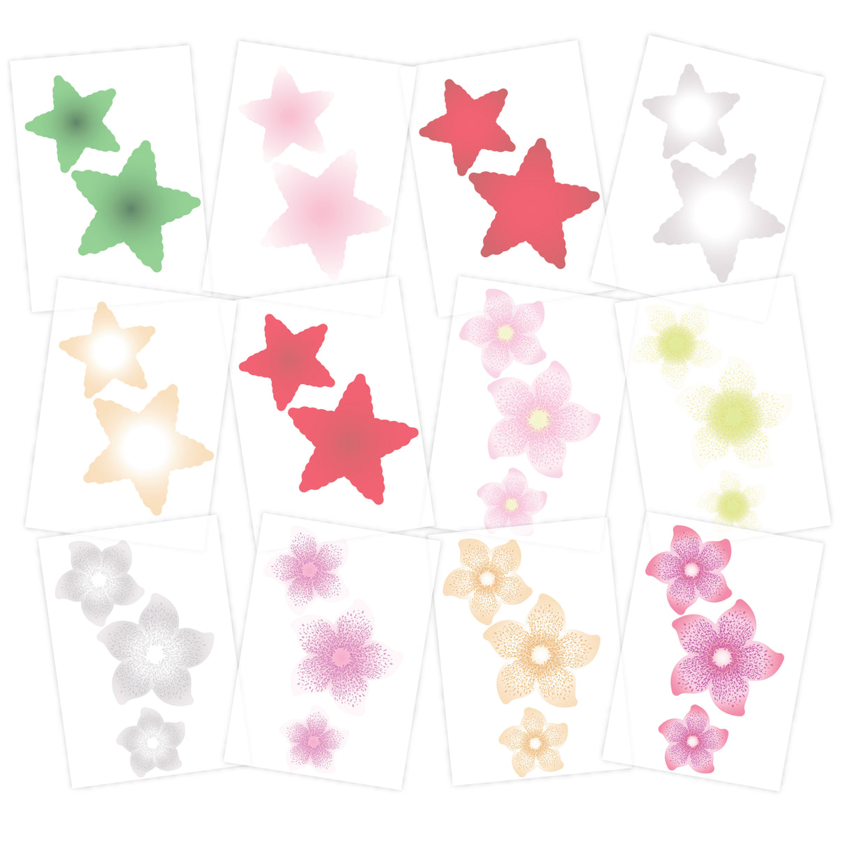 Chloe's Creative Cards Designer Printed Vellum Pad (5x7) - Christmas Flower Ombre