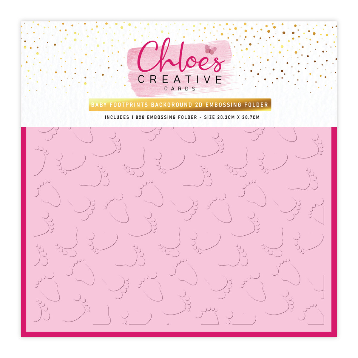 Baby Script Embossing Folder Chloe's Creative Cards - 8x8