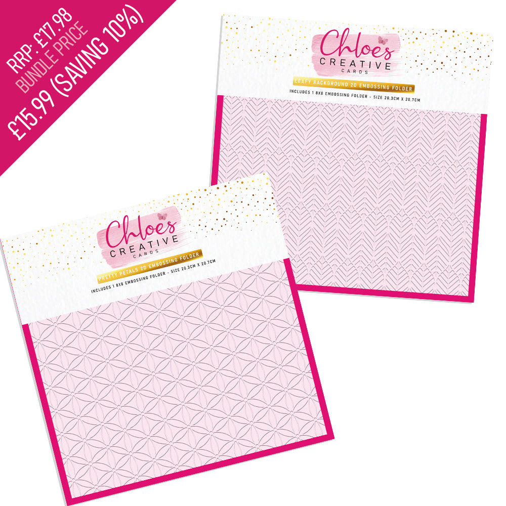 Chloes Creative Cards Petals & Leaves 8x8 Embossing Folder Bundle
