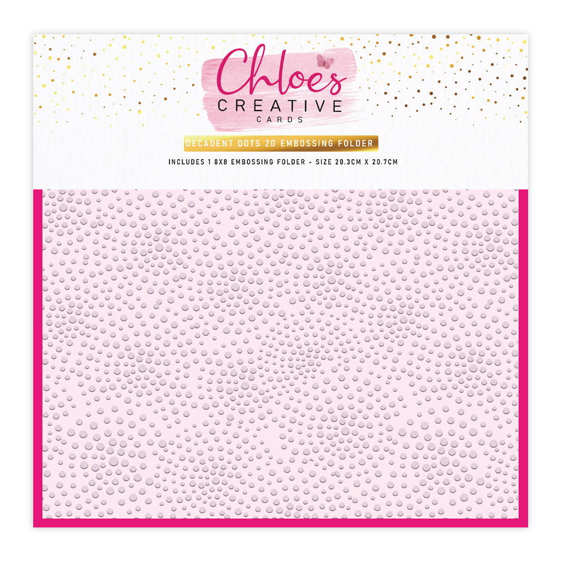 Chloes Creative Cards 8x8 Embossing Folder Fabulous Fan & Decadent Dot