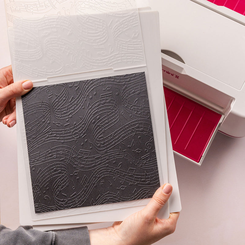 Emboss Folder Samples Chloe's Creative Cards 8x8 Embossing Folder - Music Background – Chloes ...