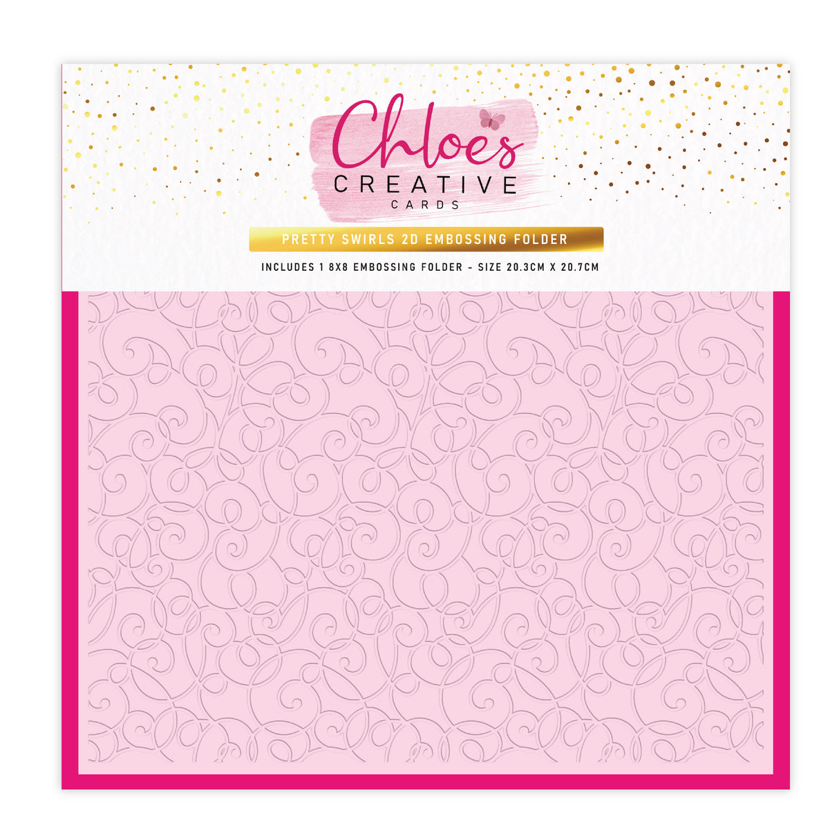 Chloe's Creative Cards 8x8 Trellis &amp; Swirl Prägefolder &amp; DL Stanzformen-Sets - ICH BRAUCHE ALLES