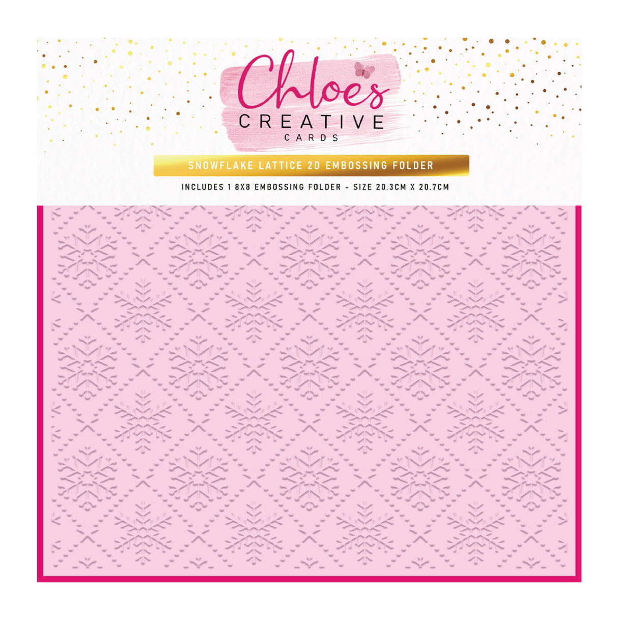 Chloe's Creative Cards - 8x8" 2D Embossing Folder - Snowflake Lattice