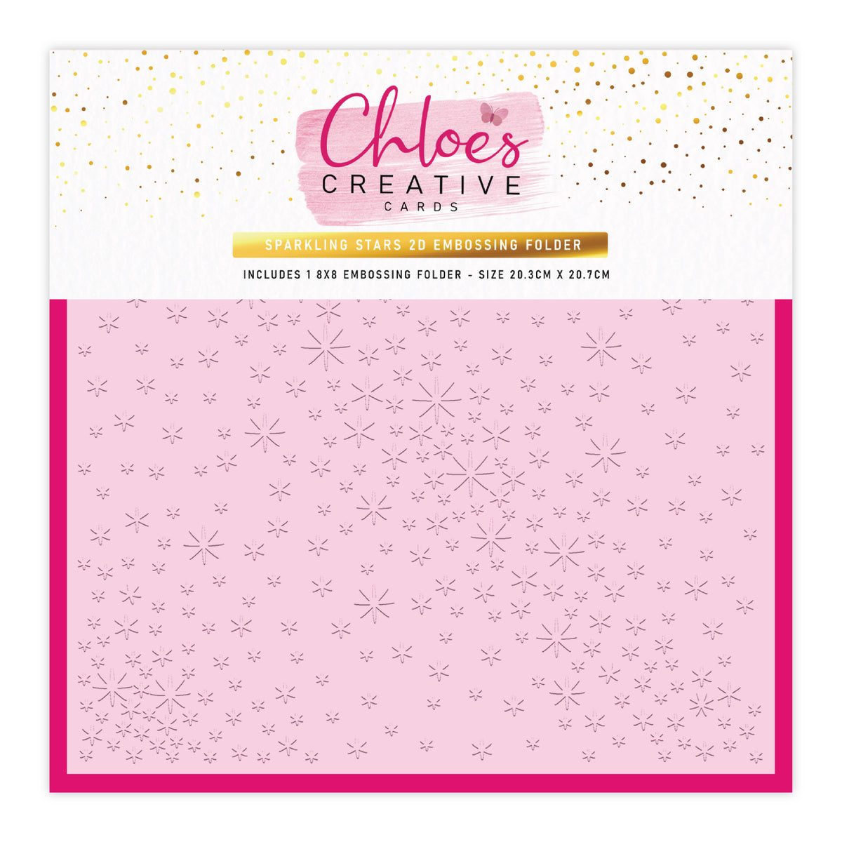 Chloe's Creative Cards - 8x8" 2D Embossing Folder - Sparkling Stars ...