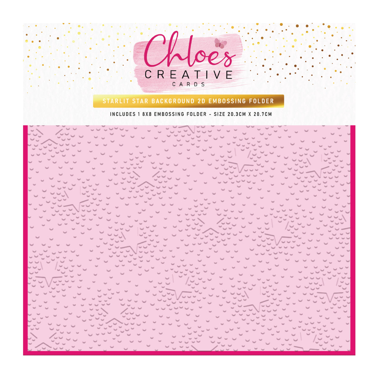 Chloe's Creative Cards 8x8 Starlit Christmas Embossing Folders and Metal Die Set Bundle