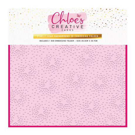 Chloe's Creative Cards 8x8 Starlit Christmas Embossing Folders and Metal Die Set Bundle