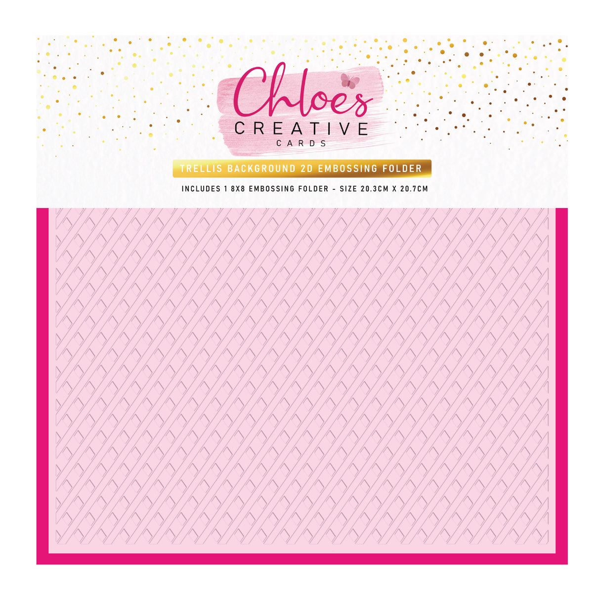 Chloe's Creative Cards 8x8 Trellis &amp; Swirl Prägefolder &amp; DL Stanzformen-Sets - ICH BRAUCHE ALLES