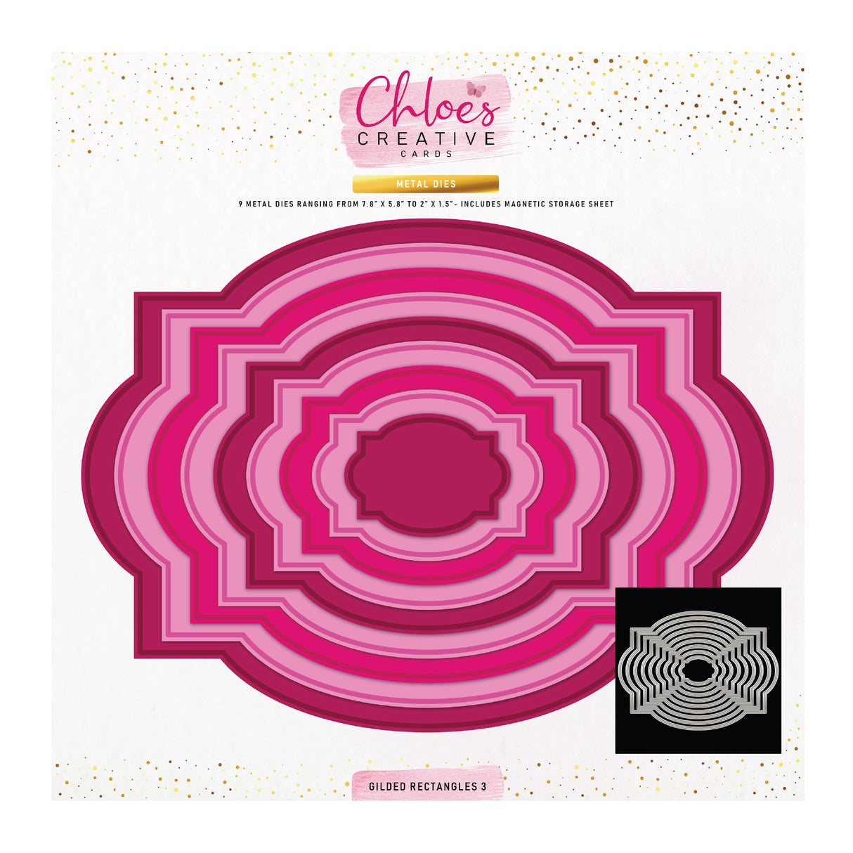 Chloes Creative Cards Metal Die Set –  6x8"Gilded Rectangles 3
