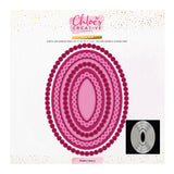 Chloe's Creative Cards 8x8 Pearly Ovals & Circles 8x8 Metal Die Set and Jewel Bundle