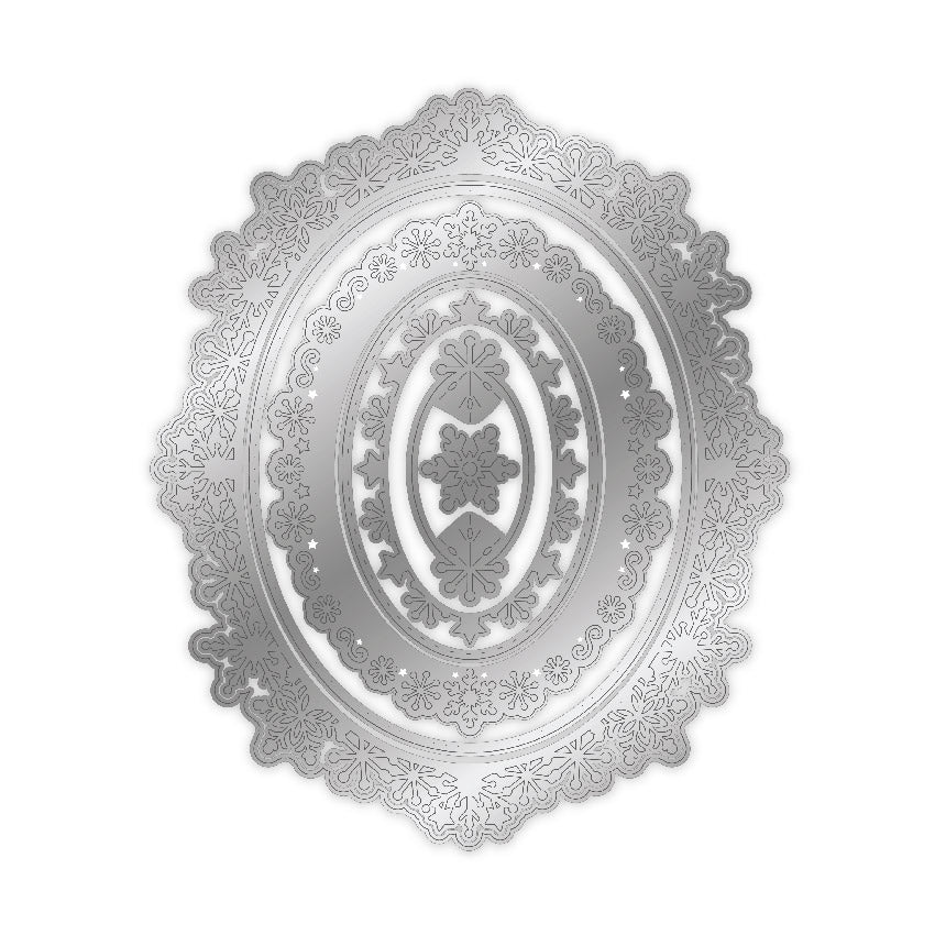 Chloes Creative Cards Metal Die Set - 8X8 Snowflake Oval