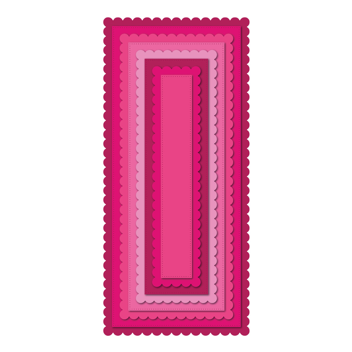 Ensemble de matrices en métal pour cartes créatives de Chloé - Rectangle festonné et percé DL
