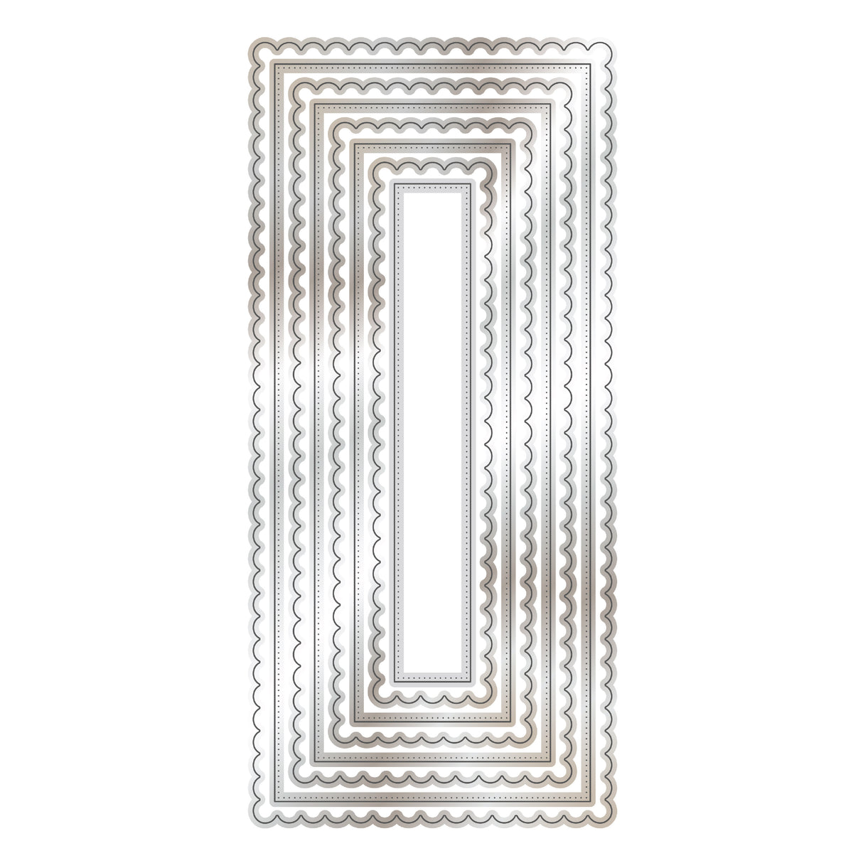 Ensemble de matrices en métal pour cartes créatives de Chloé - Rectangle festonné et percé DL