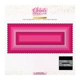 Ensemble de matrices en métal pour cartes créatives de Chloé - Rectangle festonné et percé DL