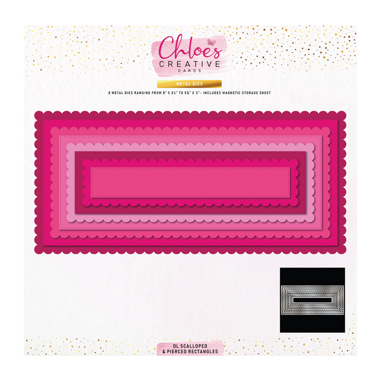 Chloe's Creative Cards 8x8 Trellis &amp; Swirl Prägefolder &amp; DL Stanzformen-Sets - ICH BRAUCHE ALLES