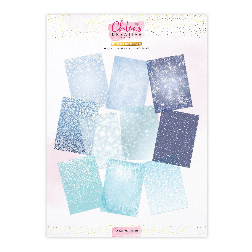 Cartes créatives de Chloé en papier vélin imprimé (A4) (50 feuilles) - Flocon de neige