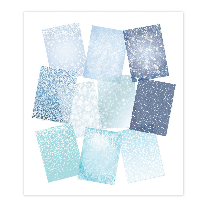 Cartes créatives de Chloé en papier vélin imprimé (A4) (50 feuilles) - Flocon de neige