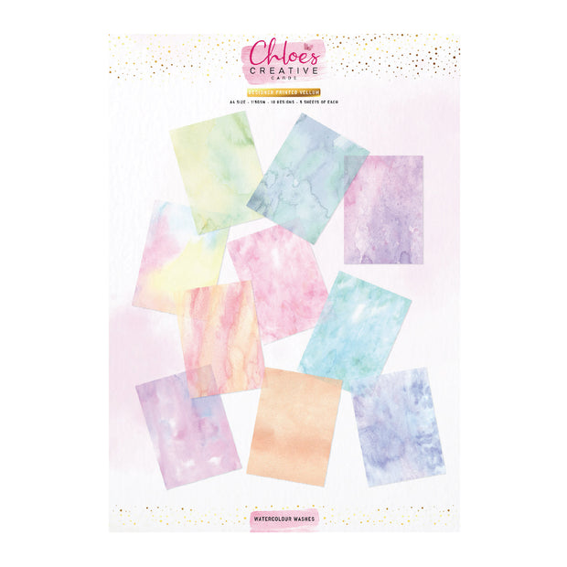 Chloes Creative Cards Watercolour Washes Printed Vellum - 50 Sheets