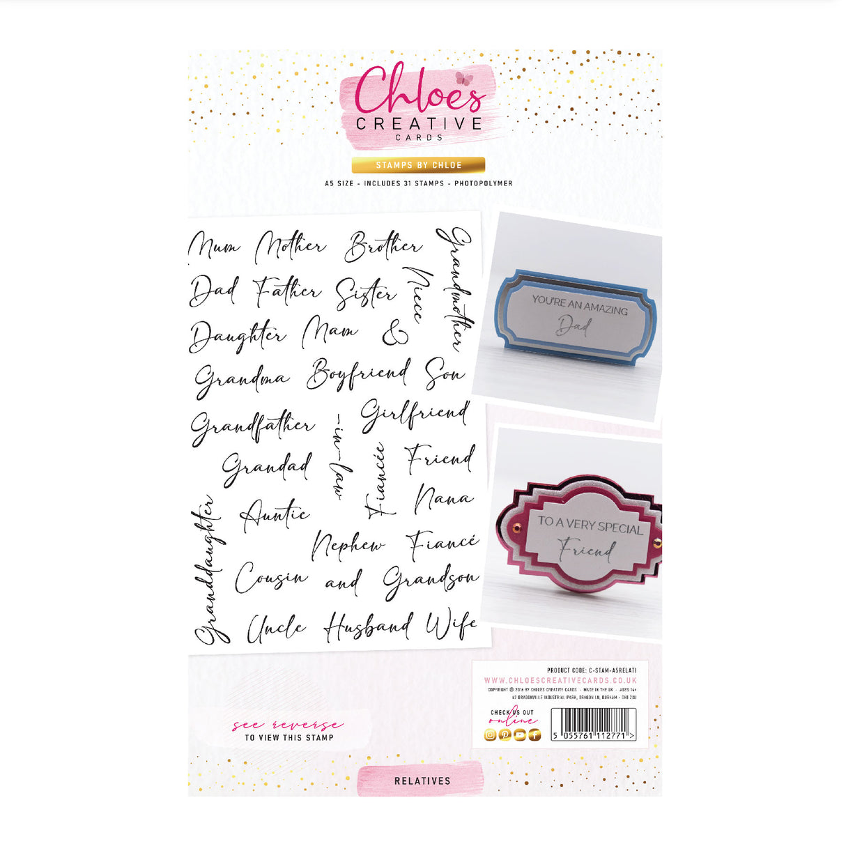 Chloes Creative Cards Photopolymer Stamp Set (A5) - Relatives